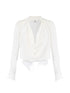 Elisabetta Franchi Structured Draped Bodysuit Ivory ivory