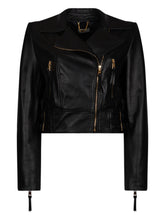 Elisabetta Franchi Zip-Detail Leather Jacket Black