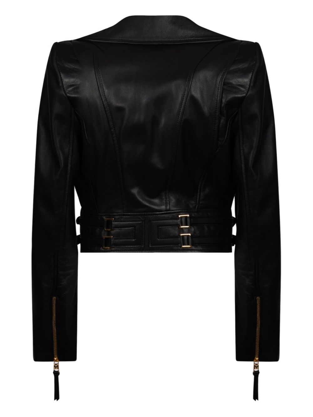 Elisabetta Franchi Zip-Detail Leather Jacket Black
