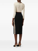 Elisabetta Franchi Knitted Midi Side Slit Skirt Black