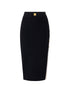 Elisabetta Franchi Knitted Midi Side Slit Skirt Black