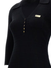 Elisabetta Franchi V-Neck Ribbed Sweater Black