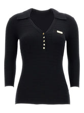 Elisabetta Franchi V-Neck Ribbed Sweater Black