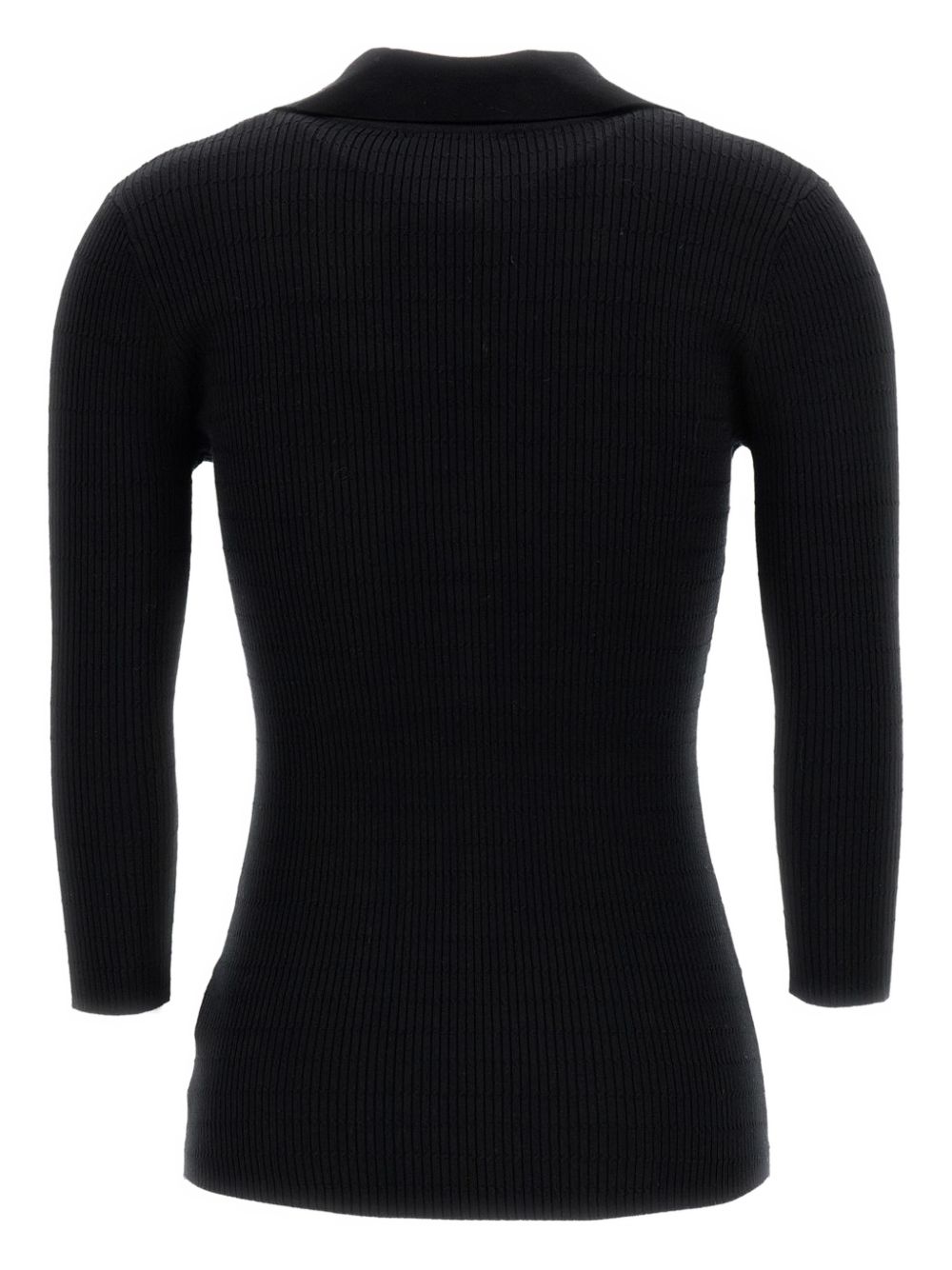 Elisabetta Franchi V-Neck Ribbed Sweater Black