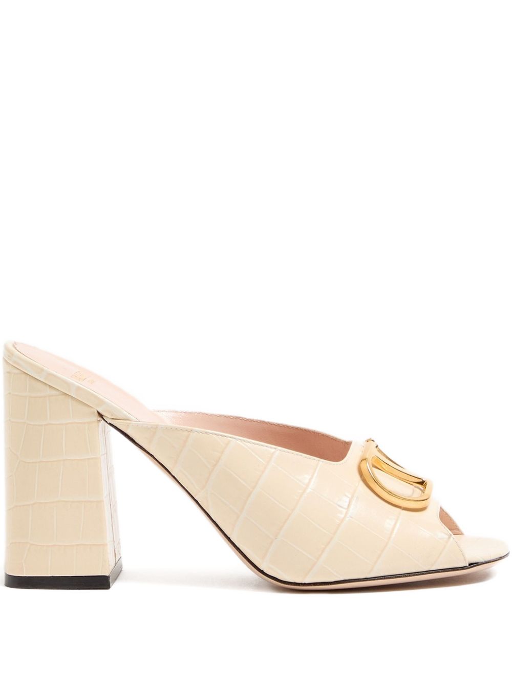 Valentino Garavani Vlogo Signature Leather Mules - White