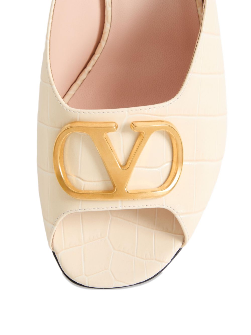 Valentino Garavani Vlogo Signature Leather Mules - White