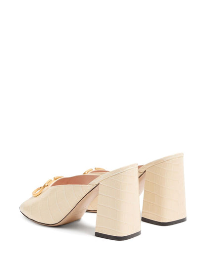 Valentino Garavani Vlogo Signature Leather Mules - White