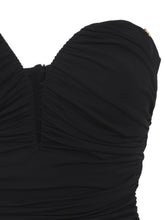 Elisabetta Franchi Ruched Strapless Mini Dress Black