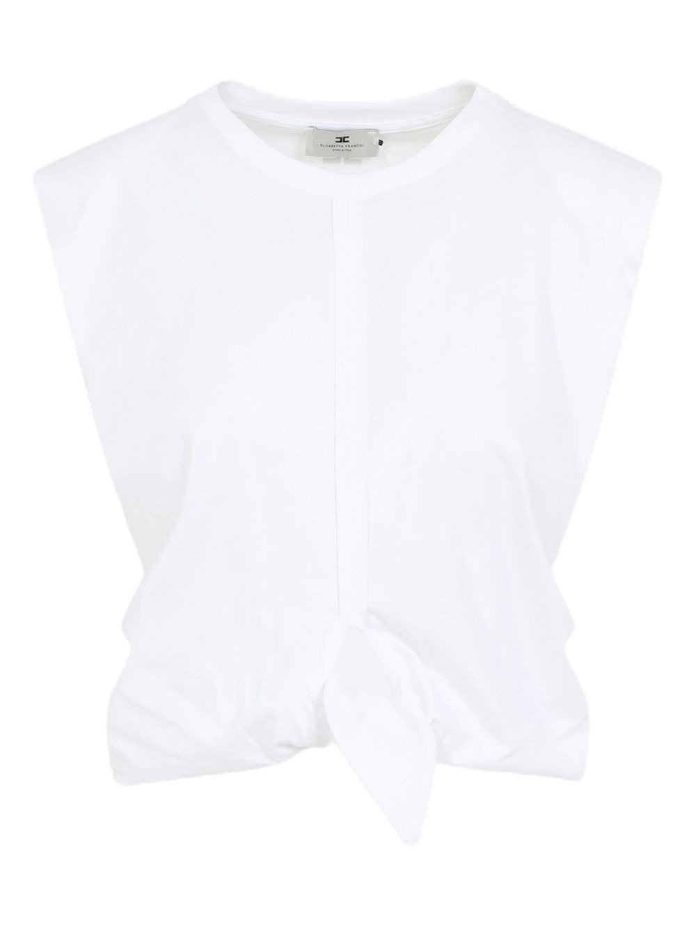 Elisabetta Franchi Knot Detail Cotton Top White