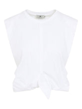 Elisabetta Franchi Knot Detail Cotton Top White