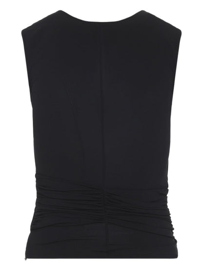 Elisabetta Franchi Ruched Sleeveless Top Black
