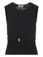 Elisabetta Franchi Ruched Sleeveless Top Black