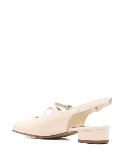 Carel Paris Slingback Patent Ballet Flats White