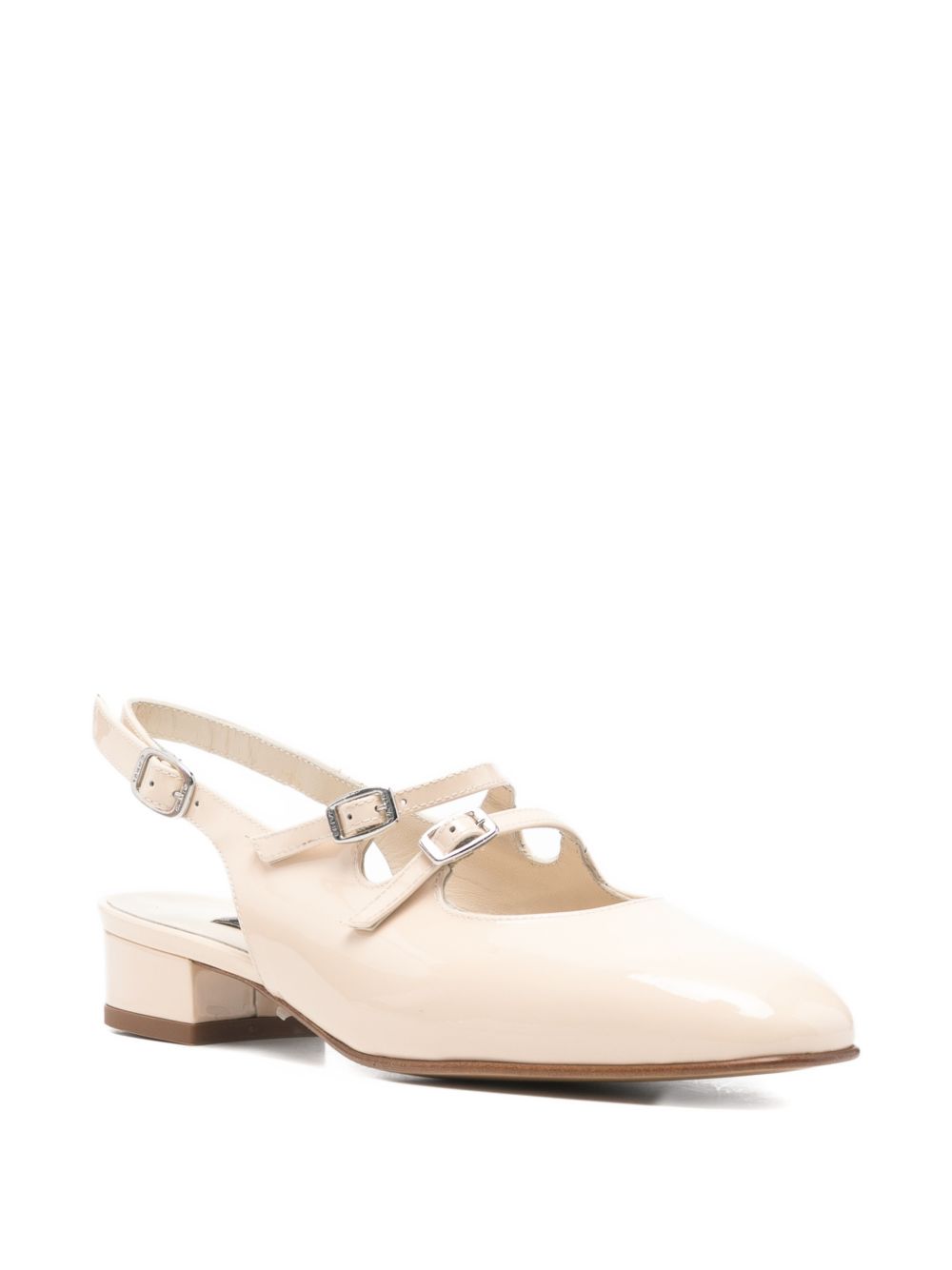 Carel Paris Slingback Patent Ballet Flats White