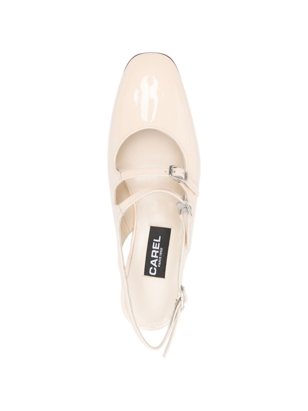 Carel Paris Slingback Patent Ballet Flats White