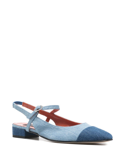 Carel Paris Flat Slingback Jeans Ballet Clear Blue