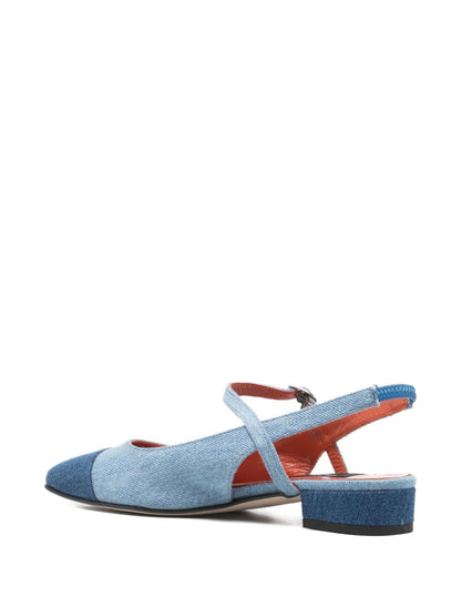 Carel Paris Flat Slingback Jeans Ballet Clear Blue