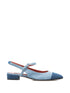 Carel Paris Flat Slingback Jeans Ballet Clear Blue
