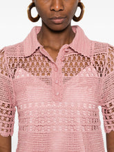 Zimmermann Crochet Cotton Polo Top Pink