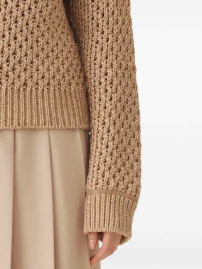 Fabiana Filippi V-neck Cotton Sweater Ivory