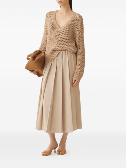 Fabiana Filippi V-neck Cotton Sweater Ivory