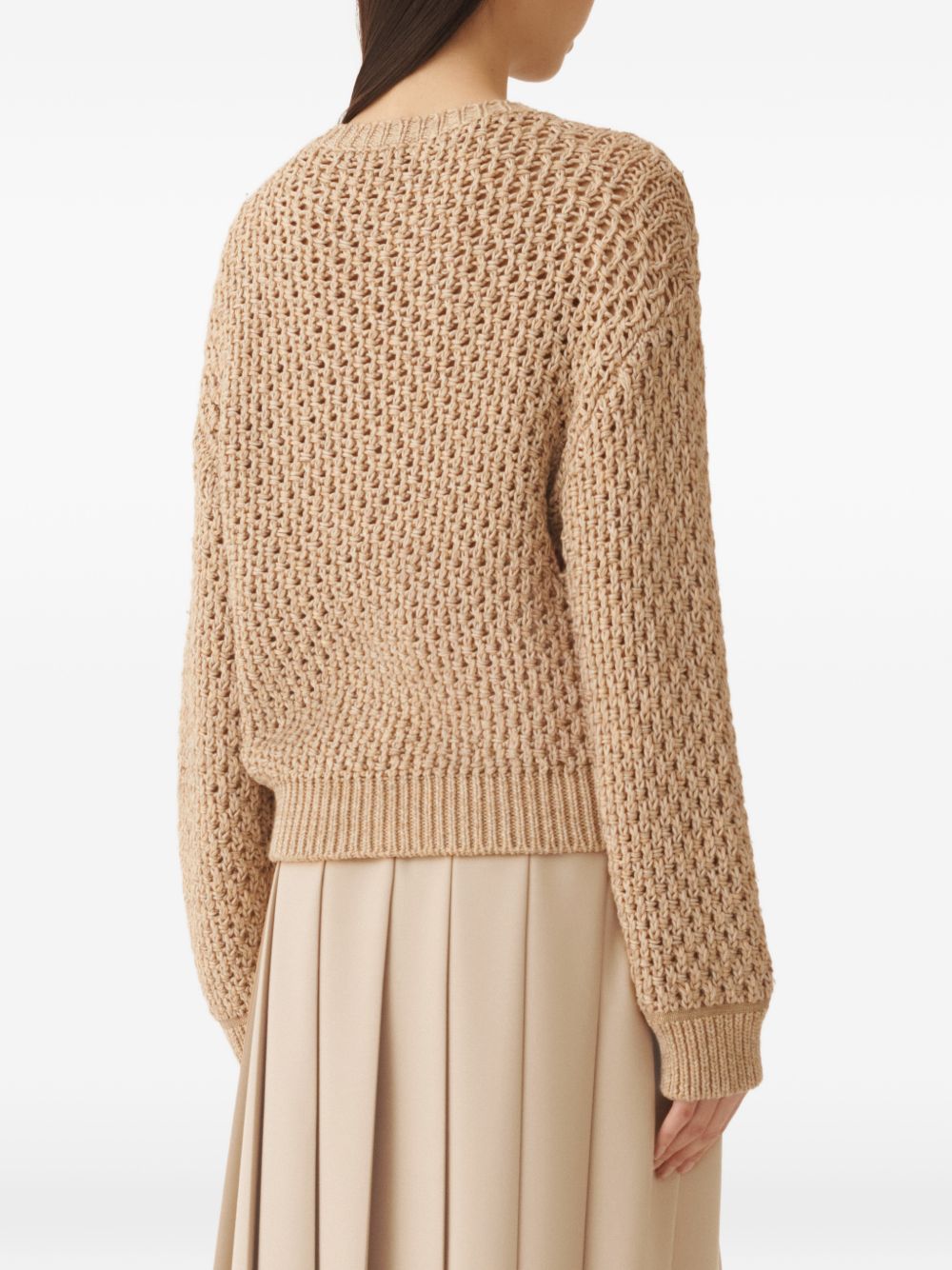 Fabiana Filippi V-neck Cotton Sweater Ivory