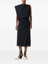 JACQUEMUS Draped Midi Sleeveless Dress Black