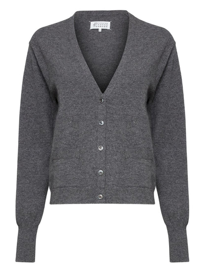 Maison Margiela Wool V-Neck Cardigan Grey