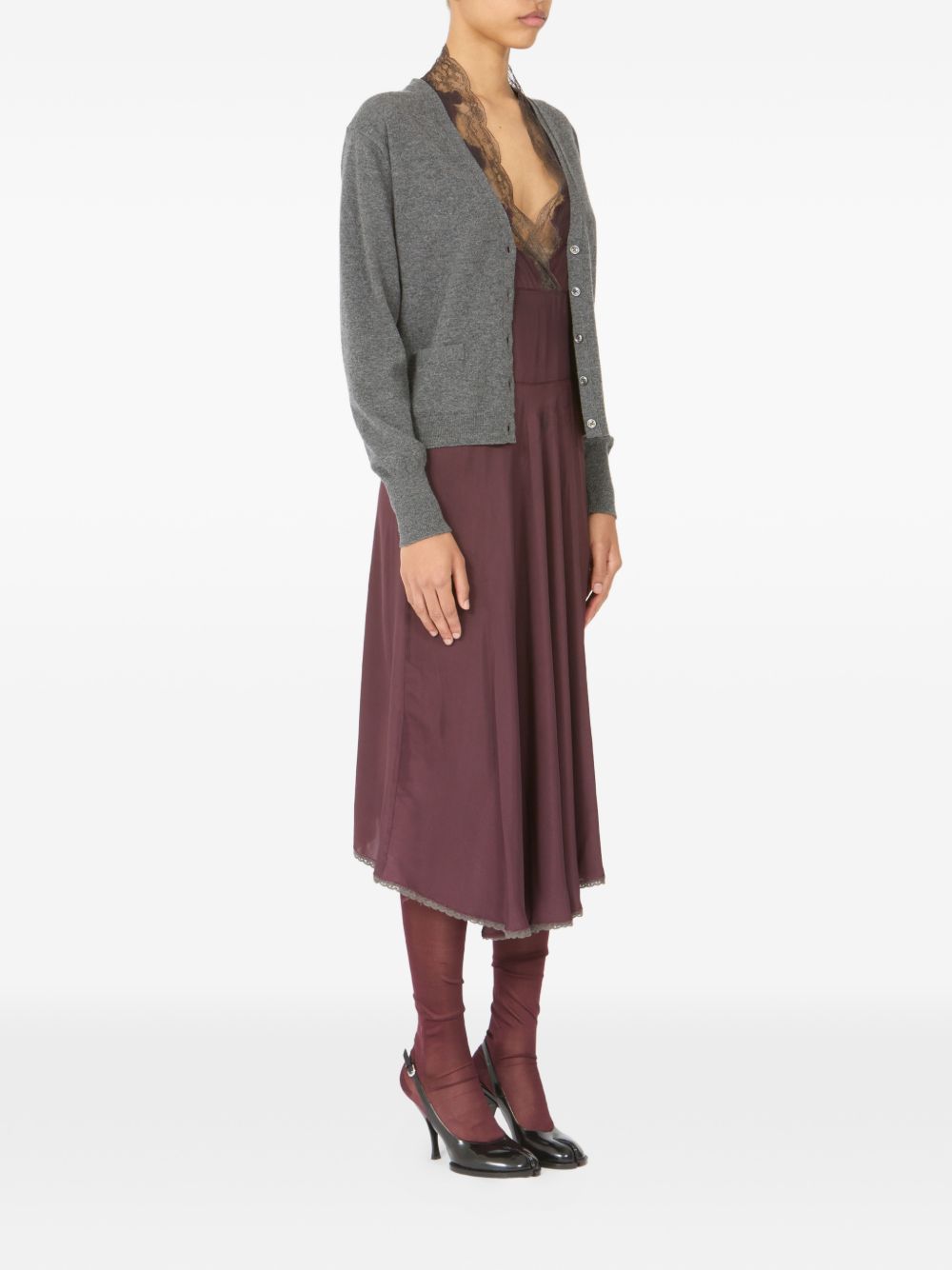 Maison Margiela Wool V-Neck Cardigan Grey