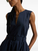 Woolrich Belted Long Cotton Coat Blue