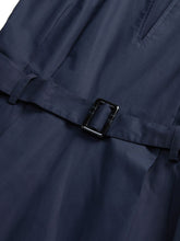 Woolrich Belted Long Cotton Coat Blue