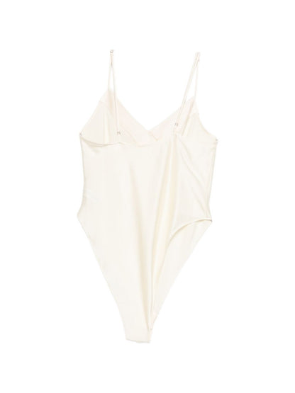 Forte Forte Silk Satin Bodysuit White