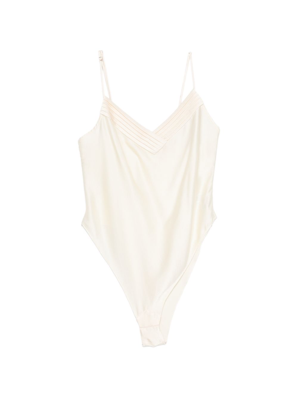 Forte Forte Silk Satin Bodysuit White