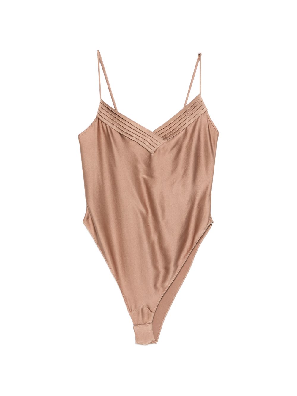 Forte Forte Silk Satin Bodysuit Brown