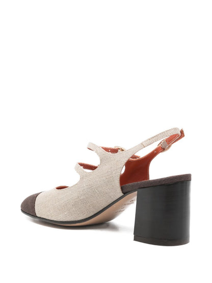 Carel Paris With Heel Slingback Pumps Brown