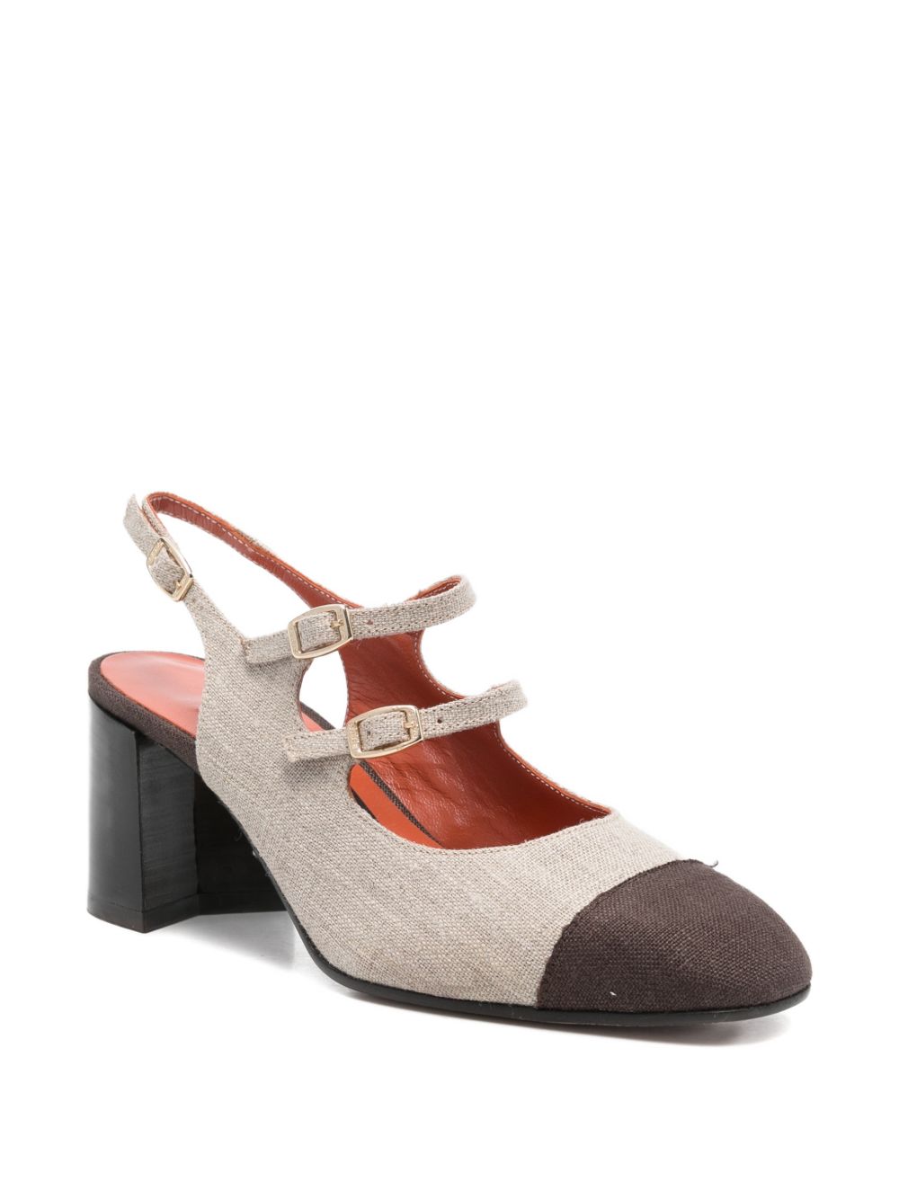 Carel Paris With Heel Slingback Pumps Brown