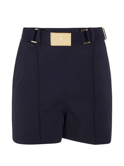 Elisabetta Franchi Belted High-Waist Shorts Black black