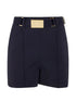 Elisabetta Franchi Belted High-Waist Shorts Black black