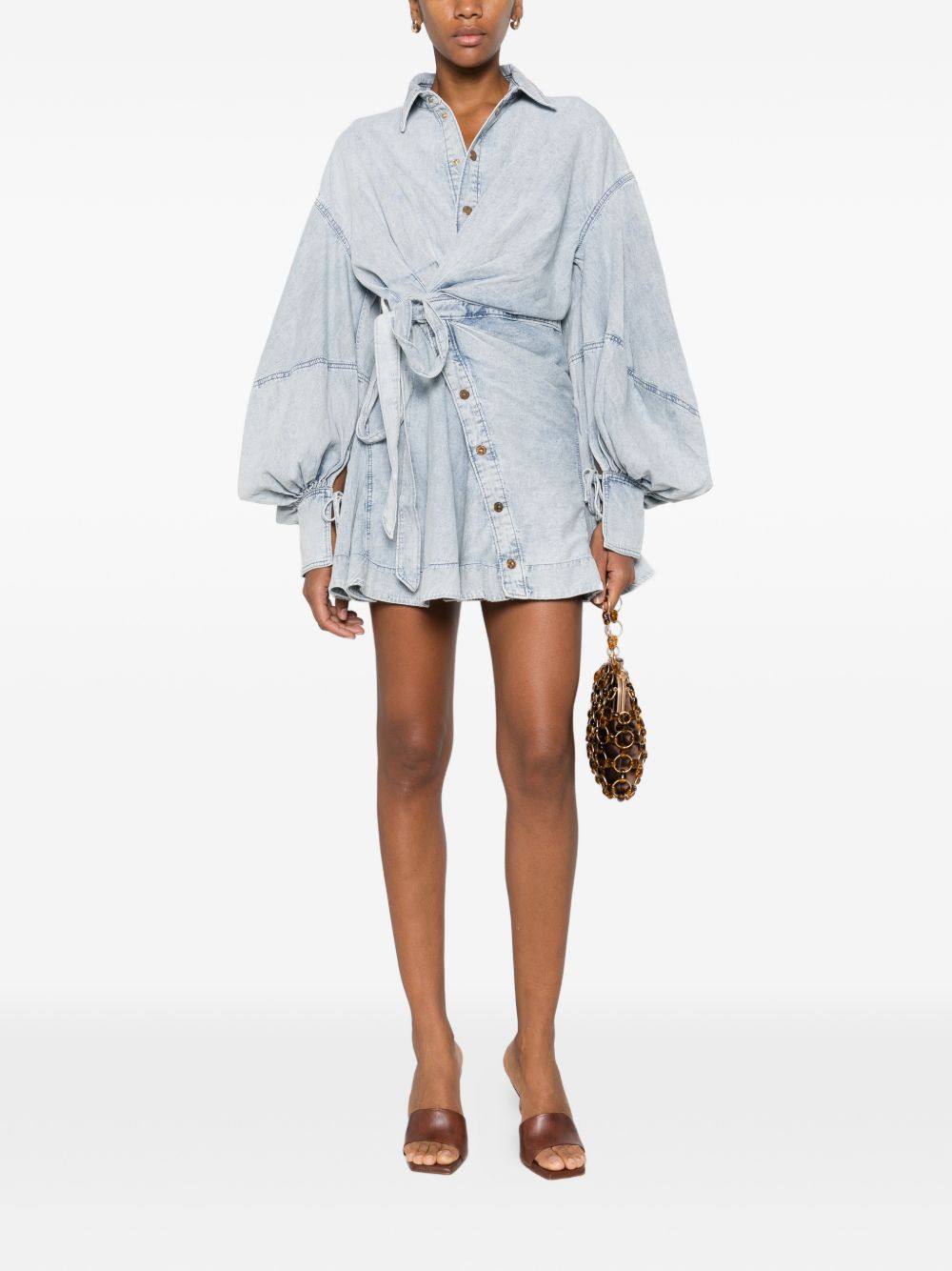 Zimmermann Rebellion Denim Mini Dress Clear Blue