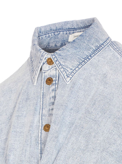Zimmermann Rebellion Denim Tie Shirt Clear Blue