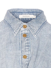 Zimmermann Rebellion Denim Tie Shirt Clear Blue