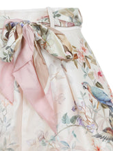 Zimmermann Floral Pleated Belted Shorts Beige