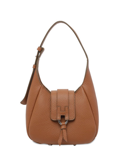 Hogan Mini Leather Hobo Bag Brown leather brown