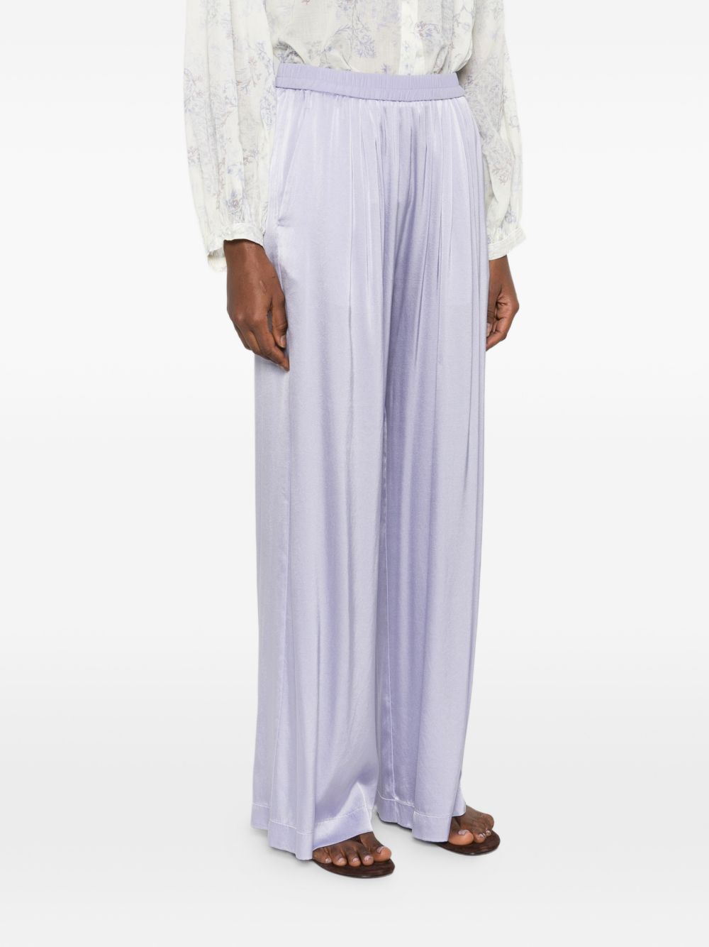 Forte Forte Silk Satin Wide-Leg Trousers Lilac lilac