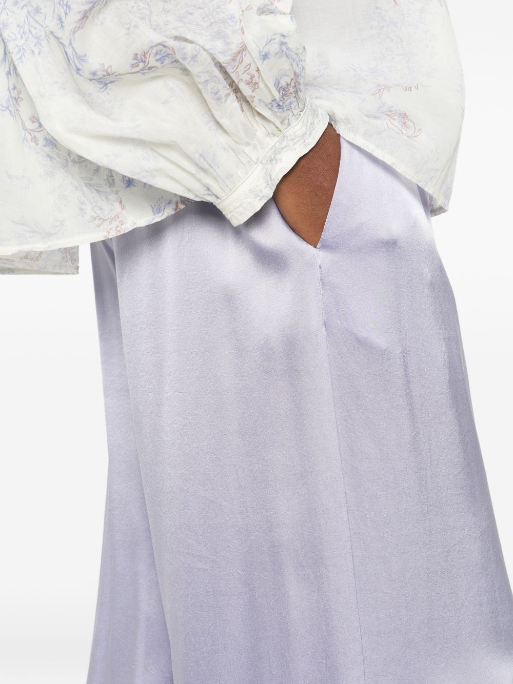 Forte Forte Silk Satin Wide-Leg Trousers Lilac lilac