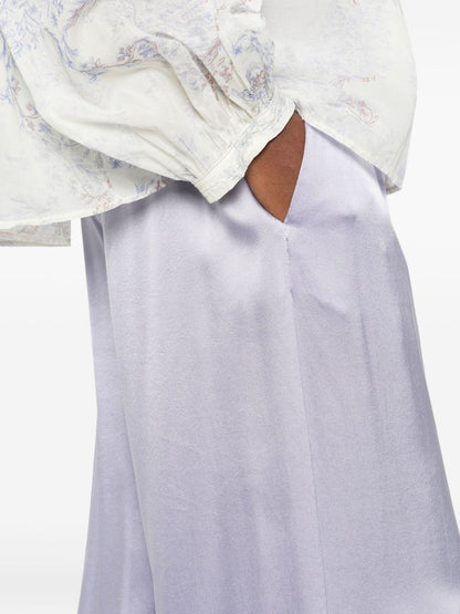 Forte Forte Silk Satin Wide-Leg Trousers Lilac lilac