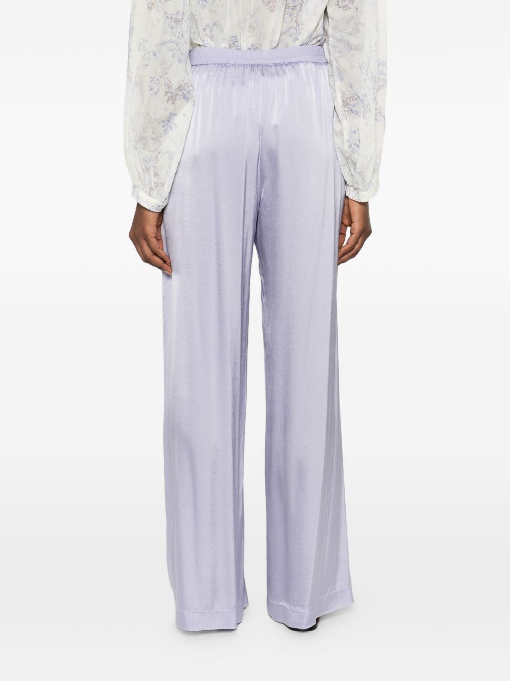 Forte Forte Silk Satin Wide-Leg Trousers Lilac lilac