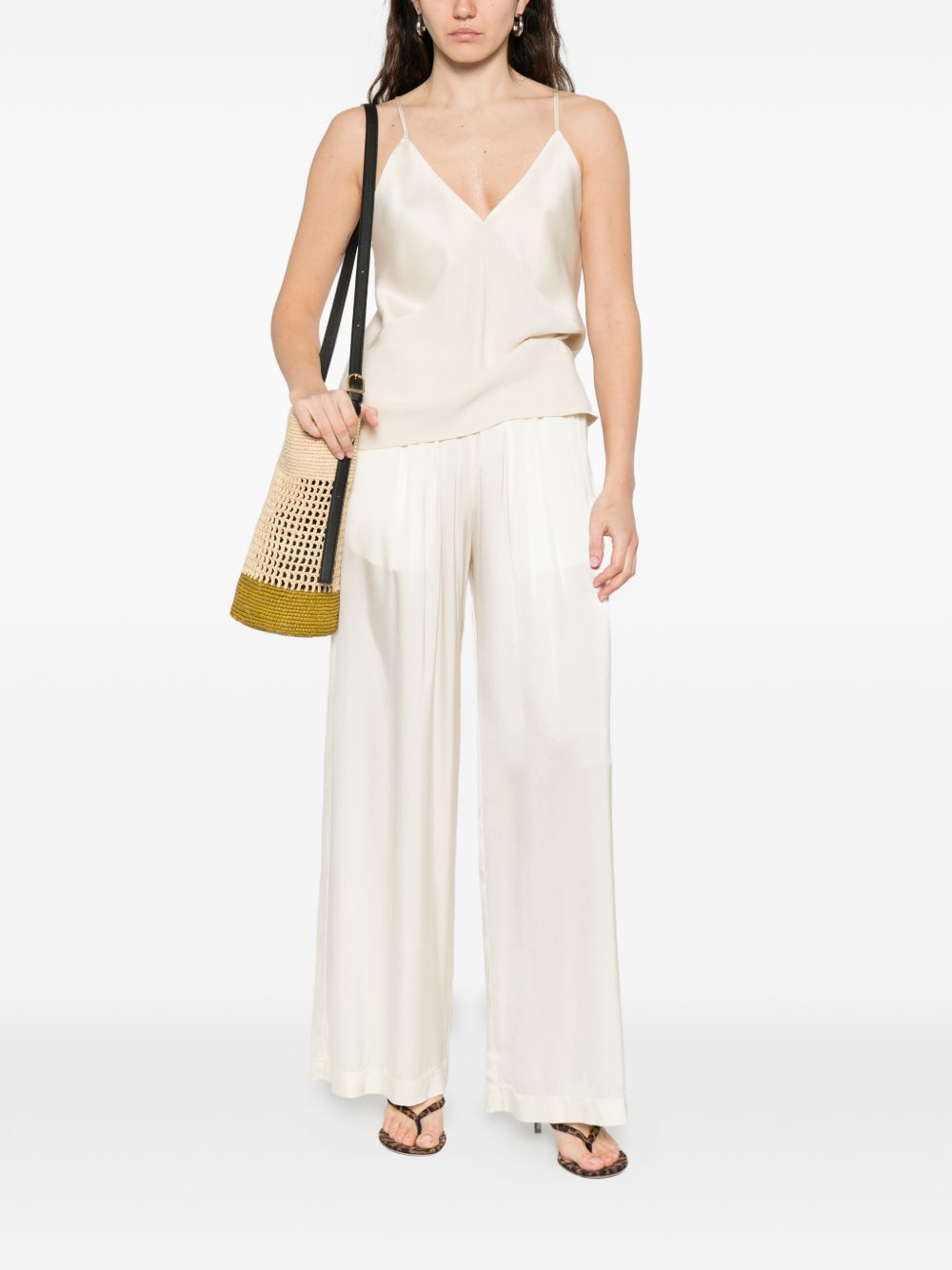 Forte Forte V-Neck Adjustable Strap Top White