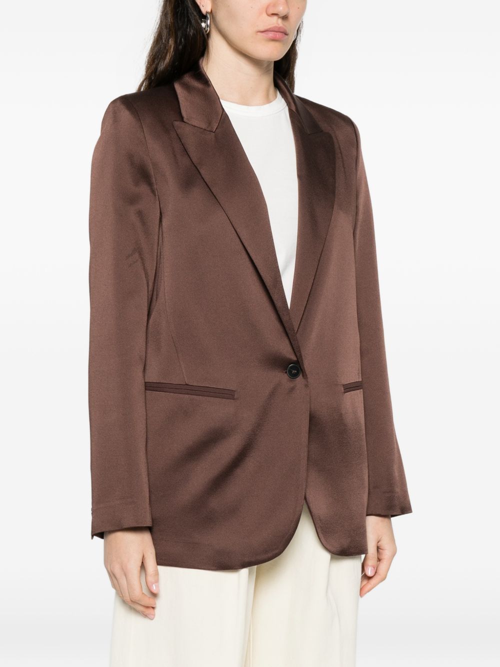 Forte Forte Single-Breasted Blazer Jacket Brown