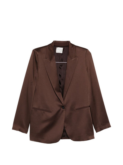 Forte Forte Single-Breasted Blazer Jacket Brown